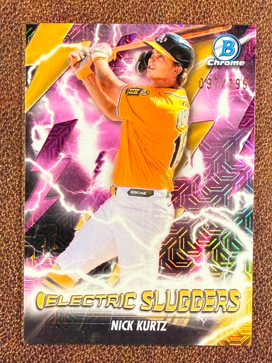 Nick Kurtz - 2026 Bowman Chrome - PINK Electric Sluggers MOJO /150 - Athletics