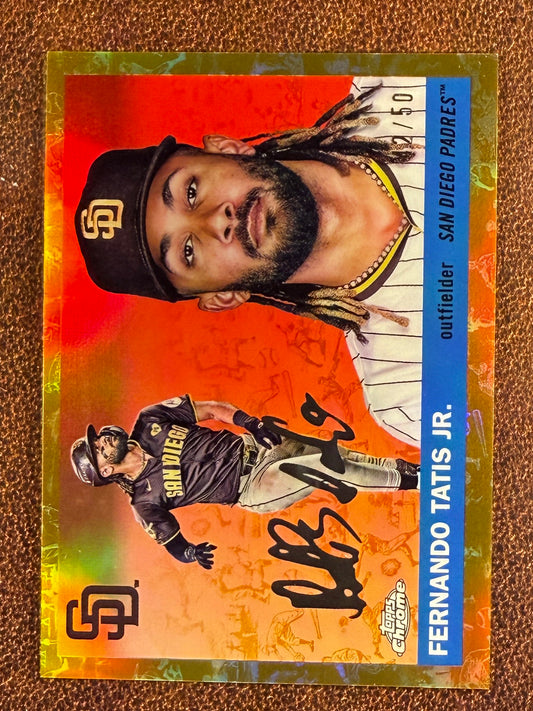 Fernando Tatis Jr. - 2025 Topps Chrome Platinum - GOLD Toile Refractor /50 - Padres