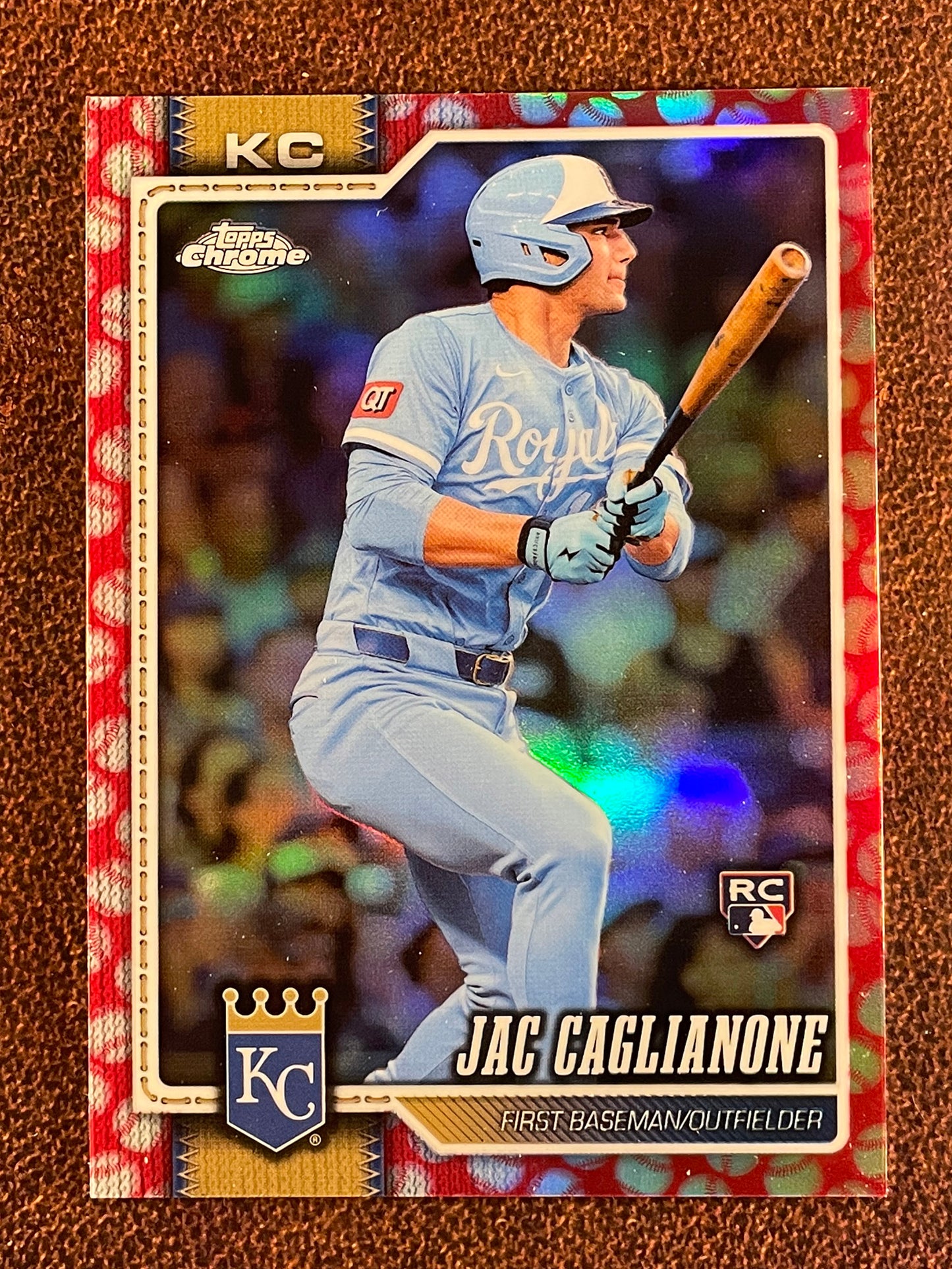 Jac Caglianone - 2026 Topps Chrome - Rookie Baseball Seams Border - Royals