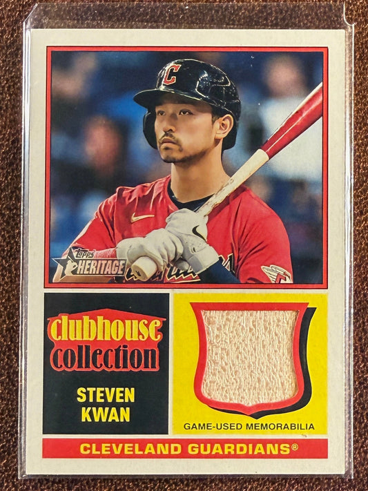 Steven Kwan - 2025 Topps Heritage  - Clubhouse Collection Game-Used RELIC - Guardians