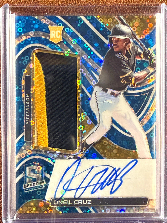 Oneil Cruz - 2022 Panini Spectra - BLUE Rookie Patch AUTO /99 - Pirates
