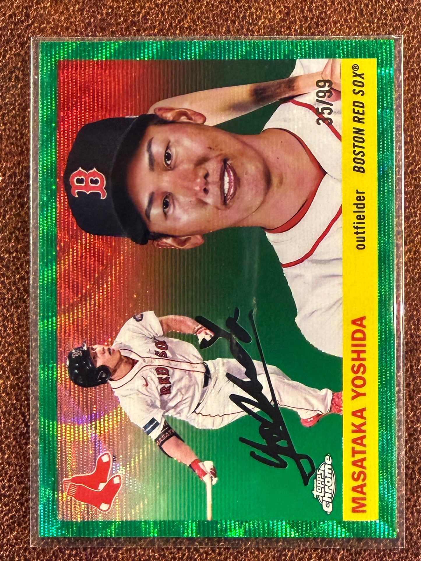 Masataka Yoshida - 2025 Topps Chrome Platinum - GREEN Wave Refractor /99 - Red Sox