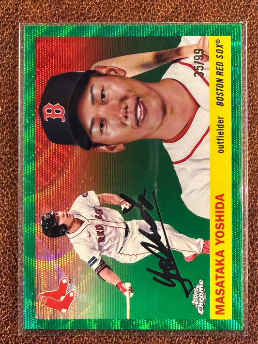 Masataka Yoshida - 2025 Topps Chrome Platinum - GREEN Wave Refractor /99 - Red Sox
