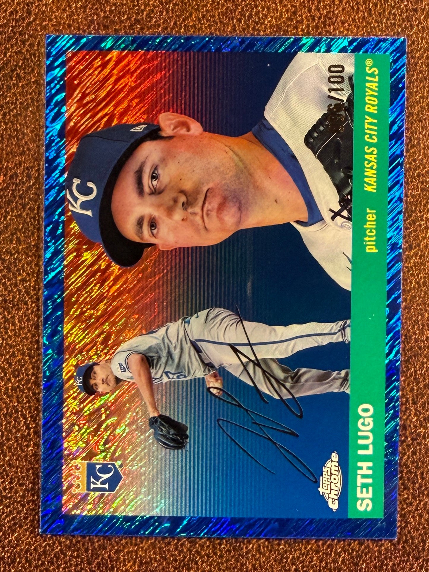Seth Lugo - 2025 Topps Chrome Platinum - BLUE Shimmer /100 - Royals
