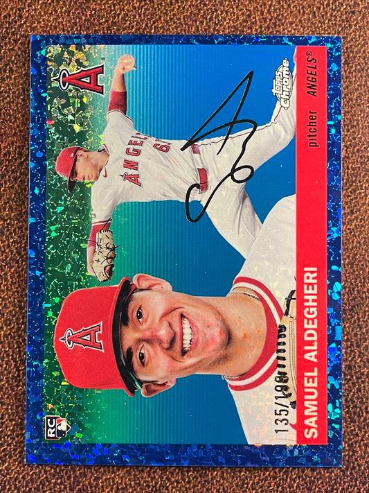 Samuel Aldegheri - 2025 Topps Chrome Platinum - BLUE Mini Diamond Refractor /199 - Angels