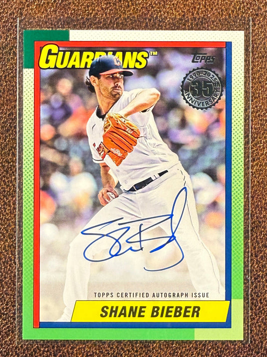 Shane Bieber - 2025 Topps Series 2 - 1990 AUTO - Guardians