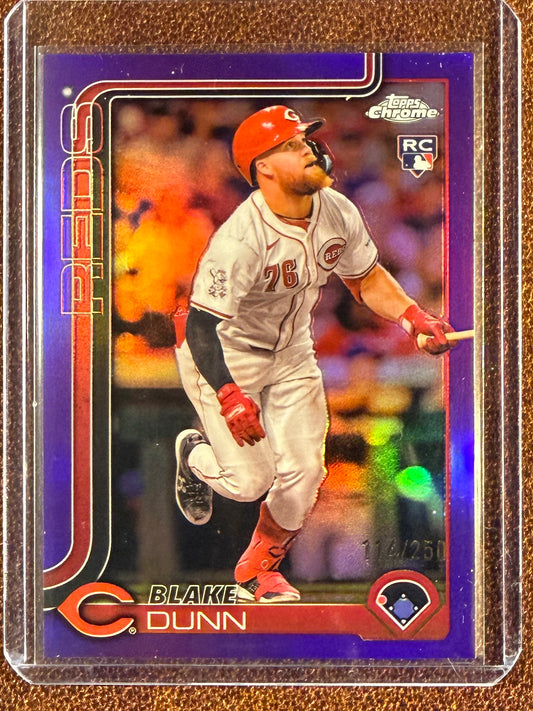 Blake Dunn - 2025 Topps Chrome - Rookie PURPLE Refractor /250 - Reds