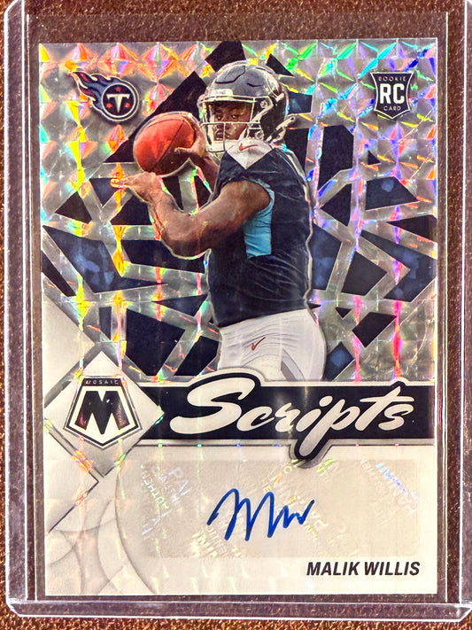 Malik Willis - 2022 Panini Mosaic - Rookie Scripts AUTO - Titans