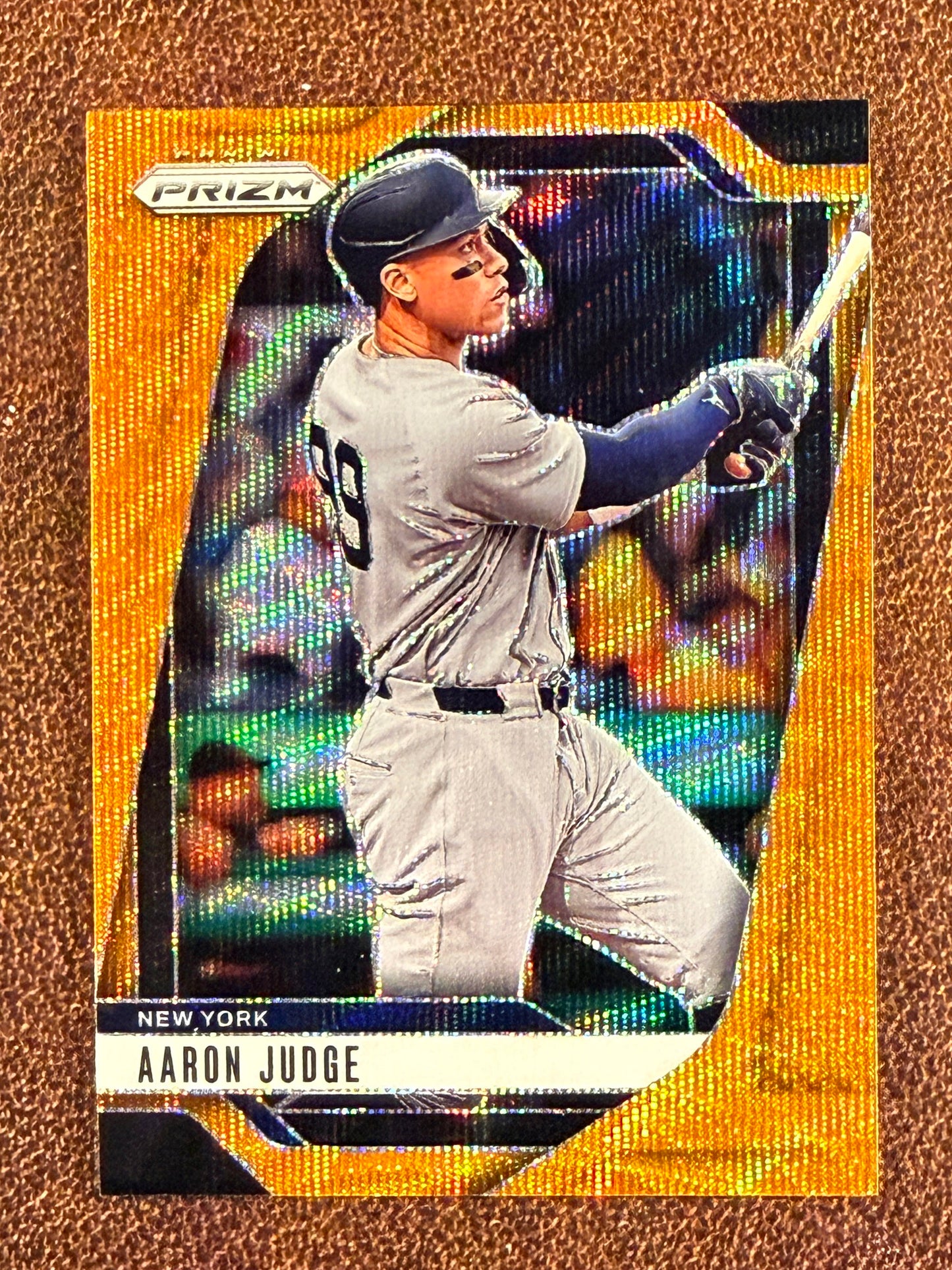 Aaron Judge - 2025 Panini Prizm - Orange Wave Prizm /49 - Yankees