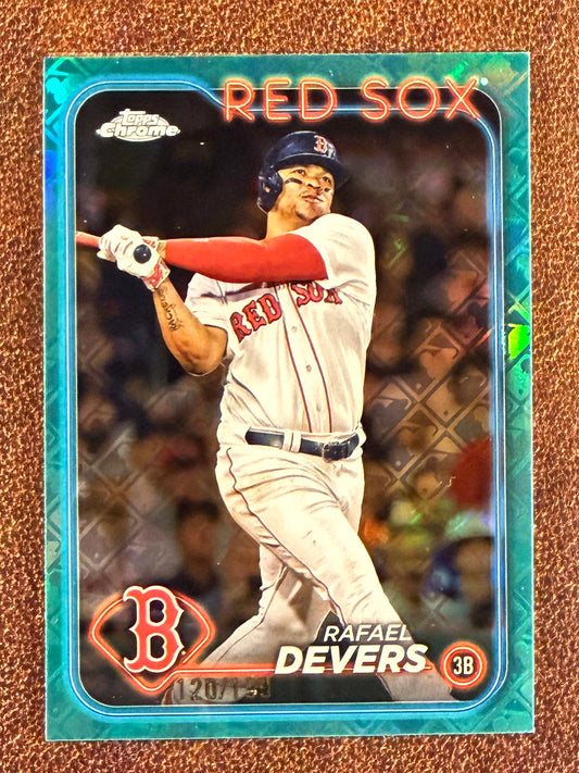 Rafael Devers - 2024 Topps Chrome - AQUA Logofoil /199 - Red Sox