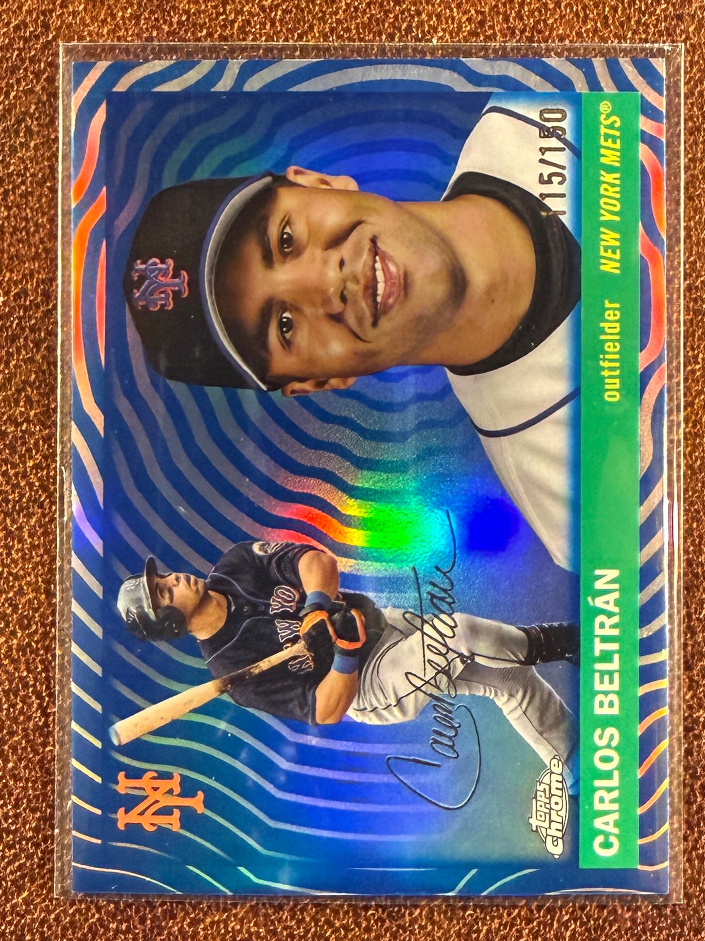 Carlos Beltran - 2025 Topps Chrome Platinum - BLUE Vibrations Refractor /150 - Mets