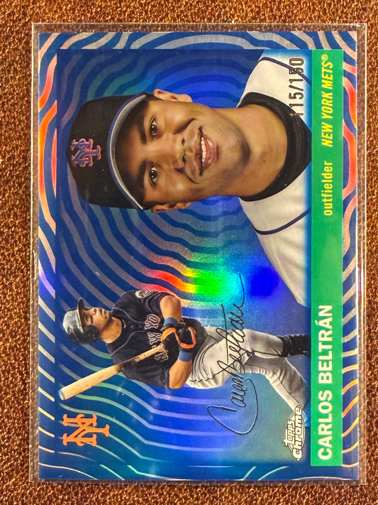 Carlos Beltran - 2025 Topps Chrome Platinum - BLUE Vibrations Refractor /150 - Mets
