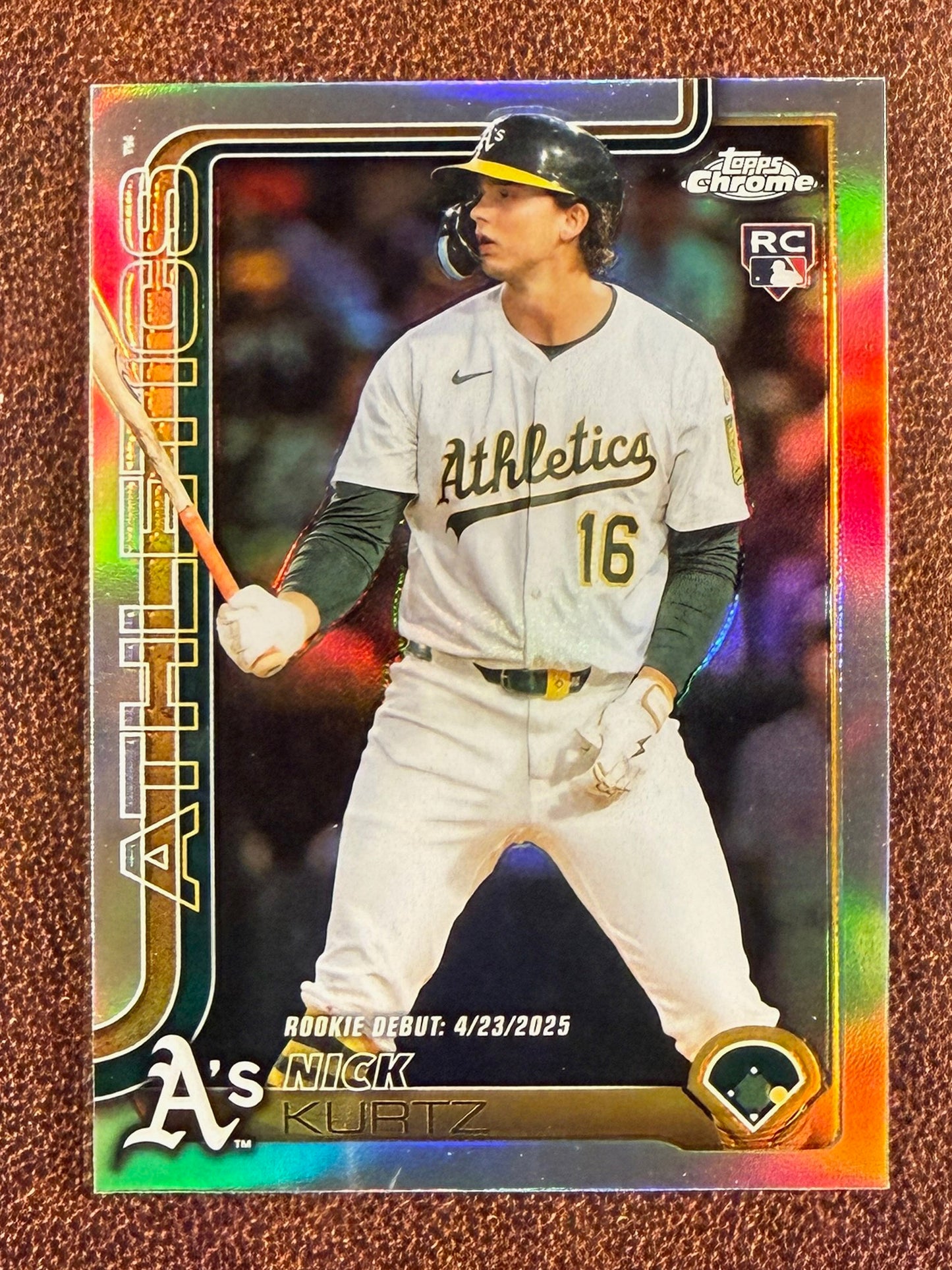 Nick Kurtz - 2025 Topps Chrome - Rookie Debut Refractor - Athletics