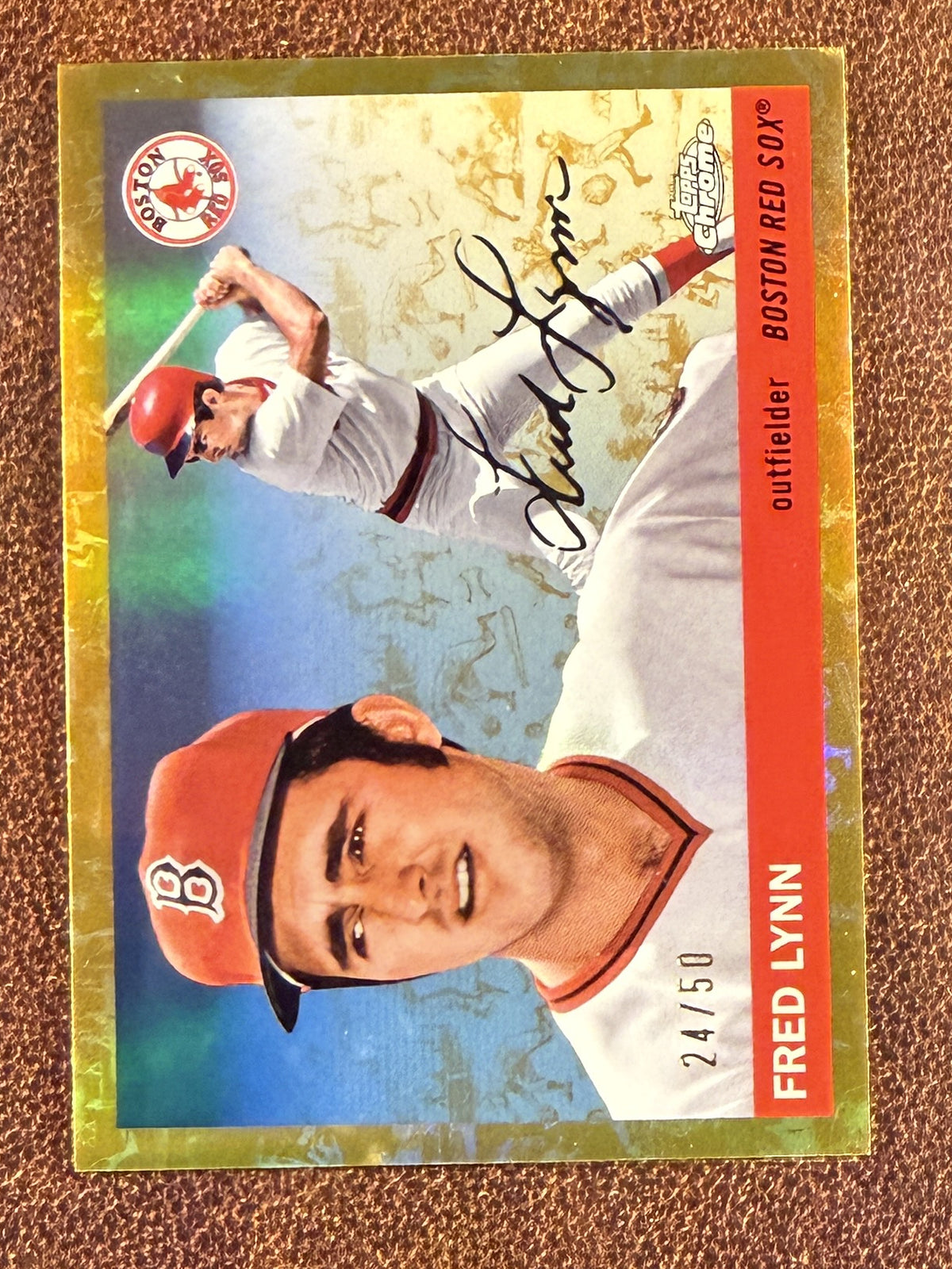 Fred Lynn - 2025 Topps Chrome Platinum - GOLD Toile Refractor /50 - Red Sox