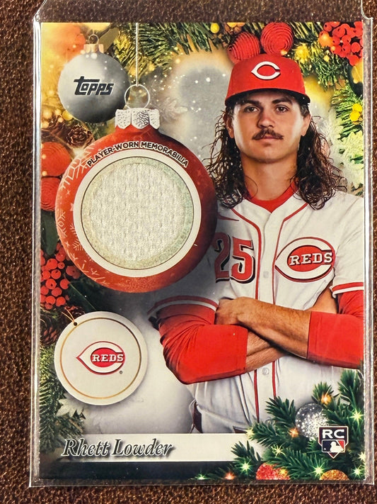 Rhett Lowder - 2025 Topps Holiday - Rookie Player-Worn RELIC  - Reds