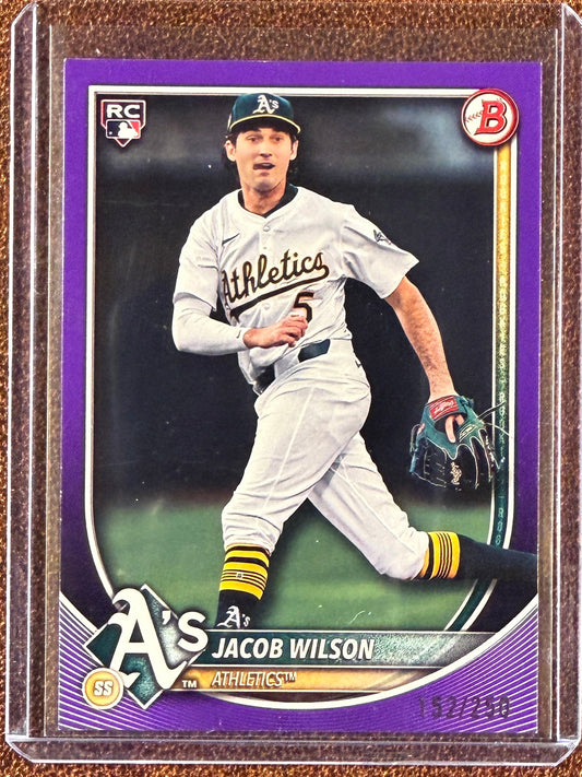 Jacob Wilson - 2025 Bowman - PURPLE Paper Rookie /250 - Athletics