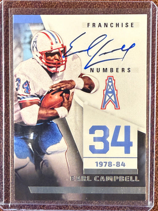Earl Campbell - 2022 Panini Illusions - Franchise Numbers AUTO - Titans