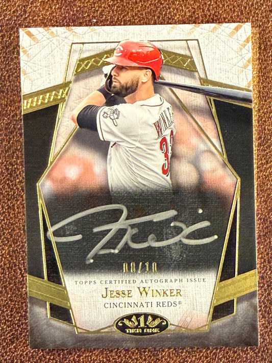 Jesse Winker - 2022 Topps Tier One - Prime Performers /10 AUTO - Reds