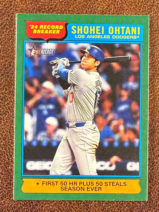 Shohei Ohtani - 2025 Topps Heritage - GREEN Record Breakers - Dodgers