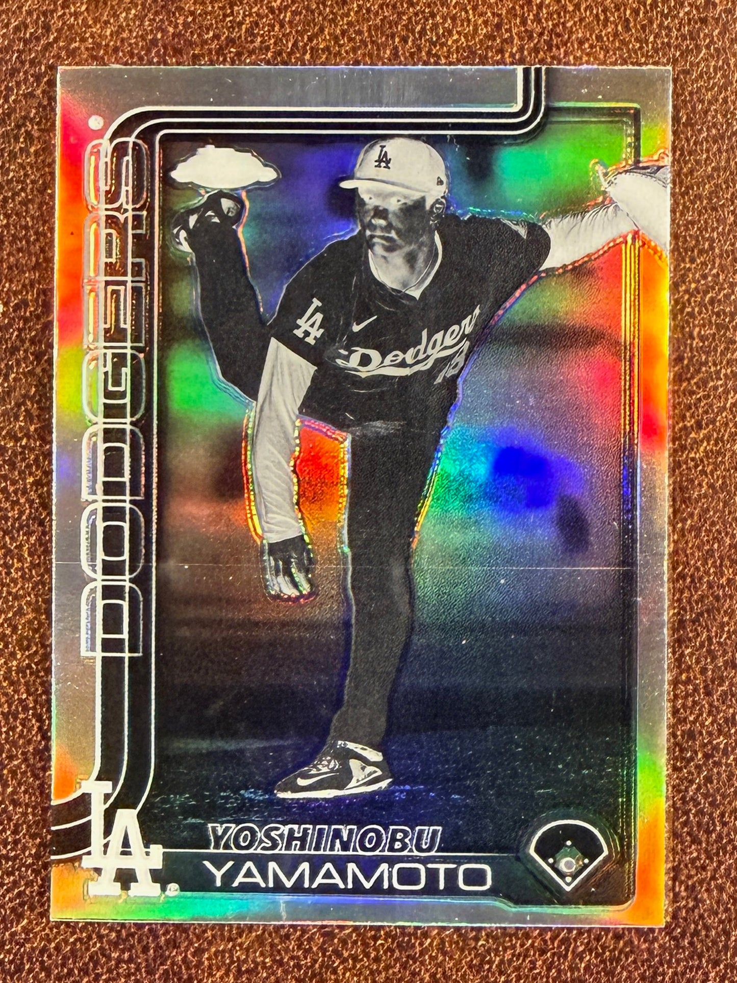 Yoshinobu Yamamoto - 2025 Topps Chrome - Negative Refractor (*Print Line*) - Dodgers
