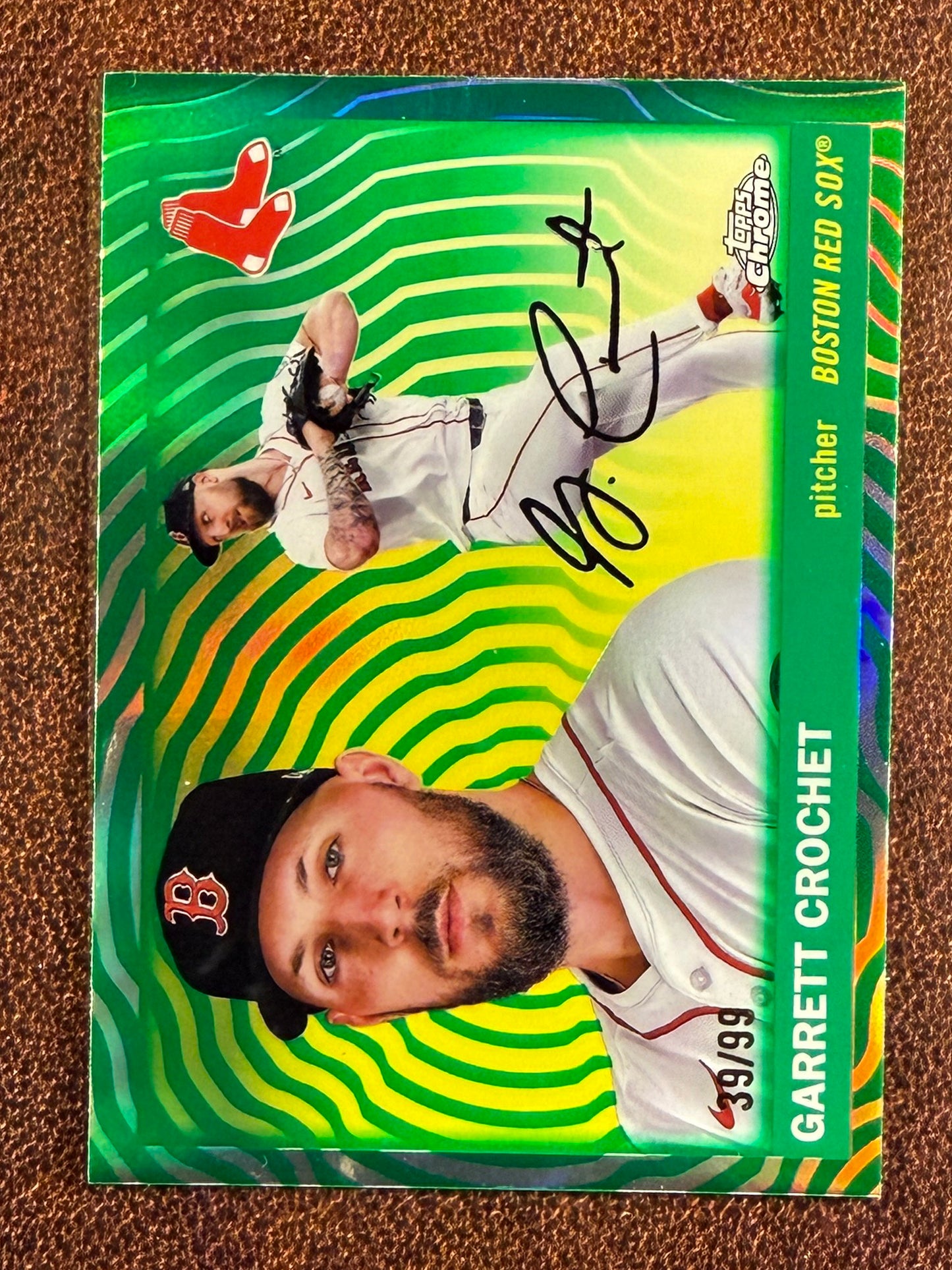 Garrett Crochet - 2025 Topps Chrome Platinum - GREEN Vibrations /99 - Red Sox