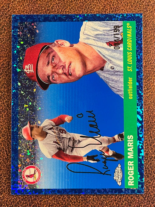 Roger Maris - 2025 Topps Chrome Platinum - BLUE Mini Diamond Refractor /199 - Cardinals