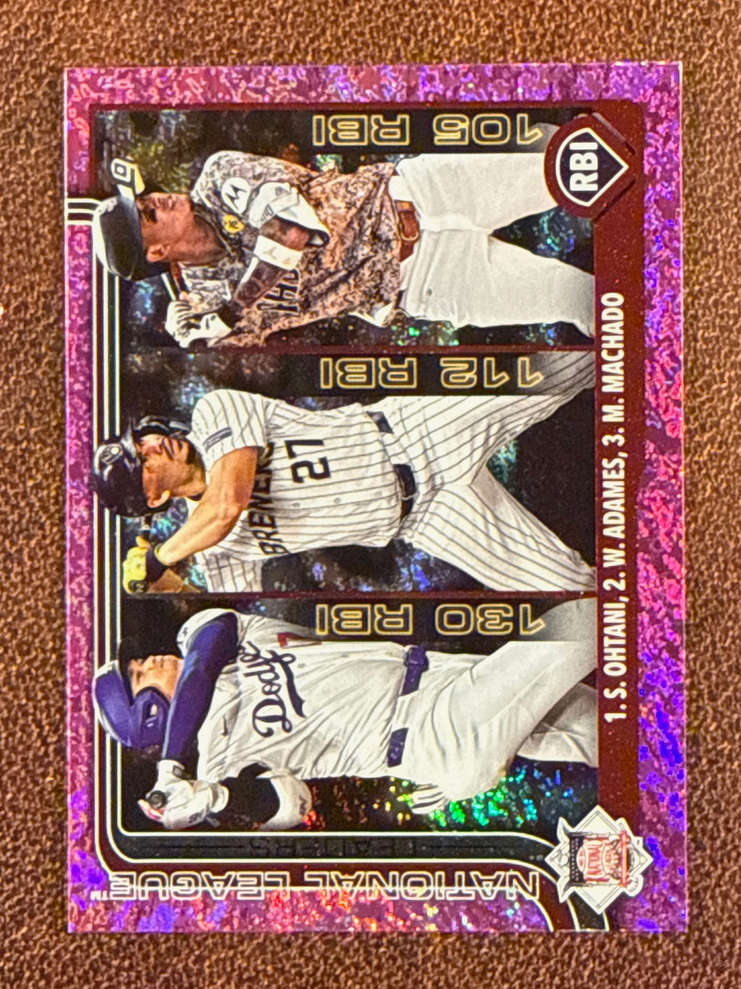 Shohei Ohtani / Adames / Machado - 2025 Topps Series 1 - PINK Holofoil - Dodgers