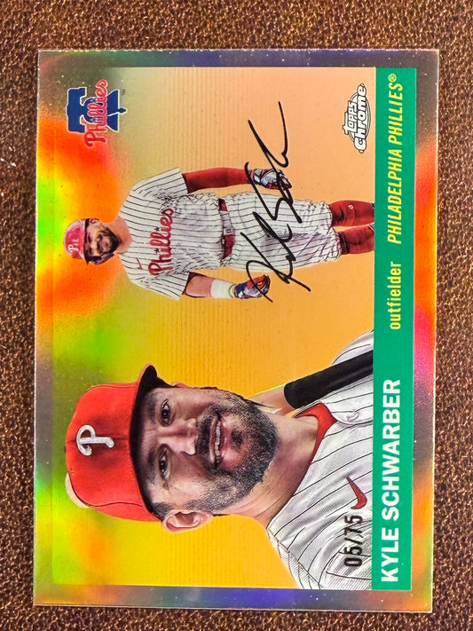 Kyle Schwarber - 2025 Topps Chrome Platinum - ROSE GOLD Refractor /75 - Phillies