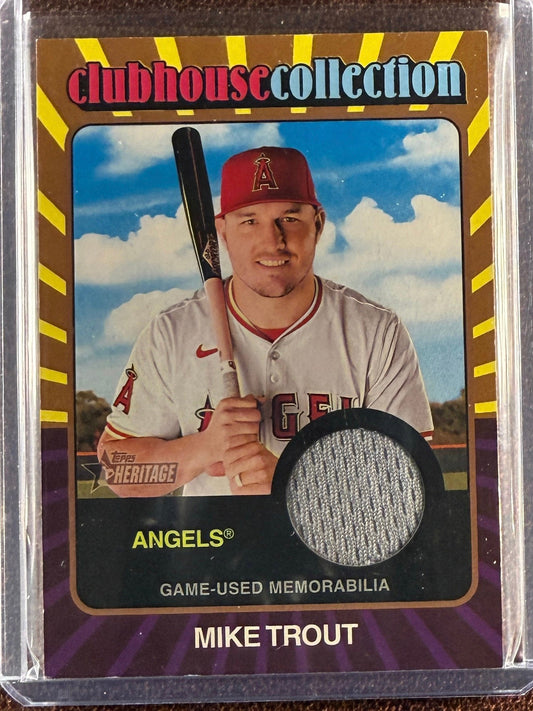Mike Trout - 2024 Topps Heritage - Clubhouse Collection RELIC /50 (**edge whiting**) - Angels