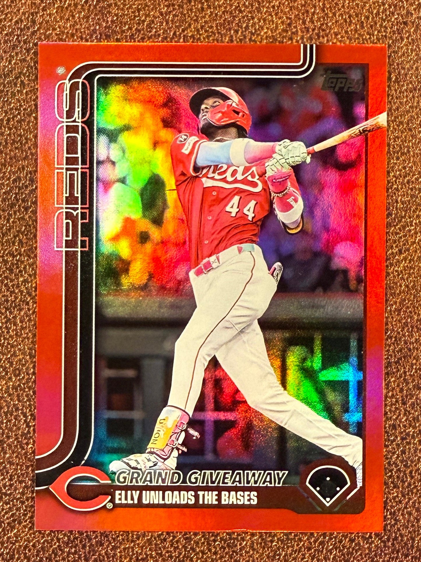Elly De La Cruz - 2025 Topps Update - RED Refractor /5 (*Surface Issues on Back*) - Reds