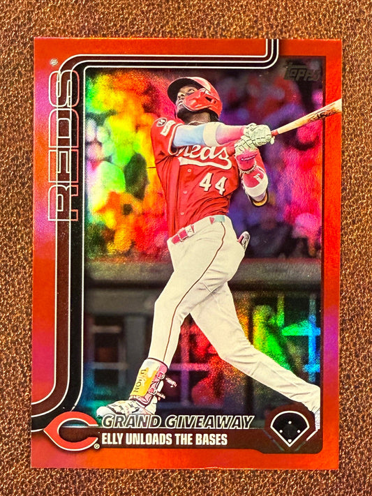 Elly De La Cruz - 2025 Topps Update - RED Refractor /5 (*Surface Issues on Back*) - Reds