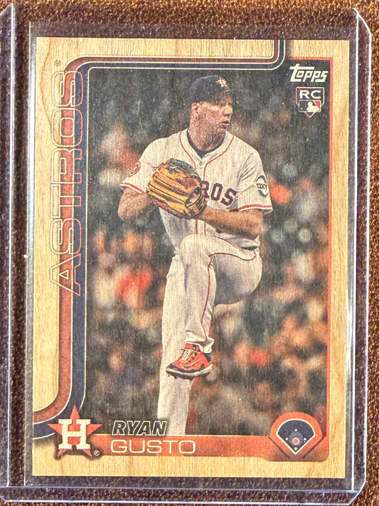 Ryan Gusto - 2025 Topps Update - Rookie Wood Parallel /25 - Astros