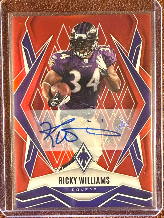 Ricky Williams - 2025 Panini Phoenix - RED AUTO /99 - Ravens