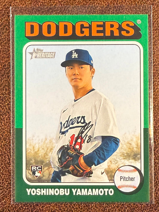 Yoshinobu Yamamoto - 2024 Topps Heritage - Rookie GREEN border - Dodgers