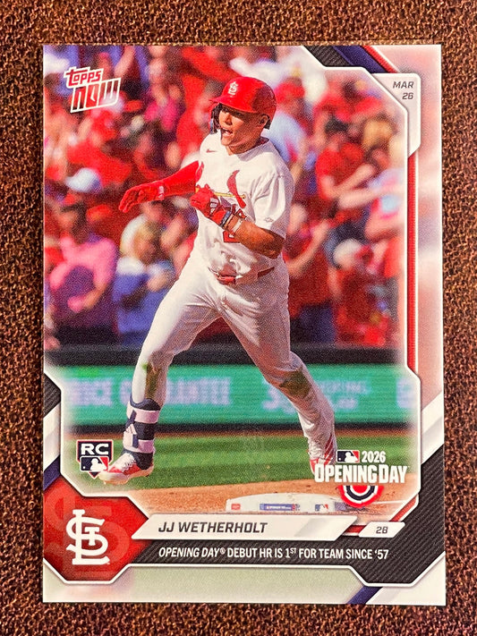 JJ Wetherholt - 2026 Topps Now - Card 8 (PR: 11,148) Rookie - Cardinals