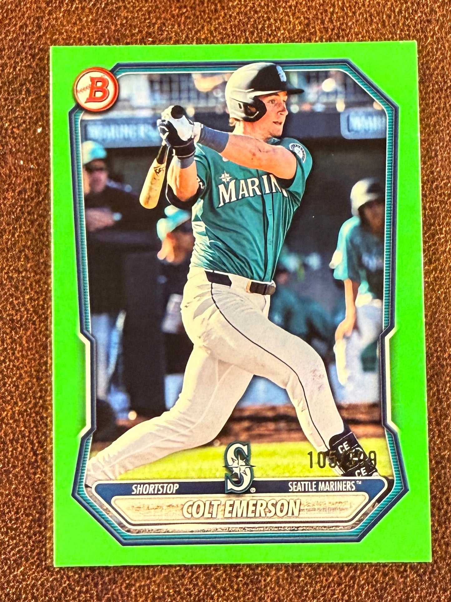 Colt Emerson - 2026 Bowman - Neon Green Paper /399 - Mariners