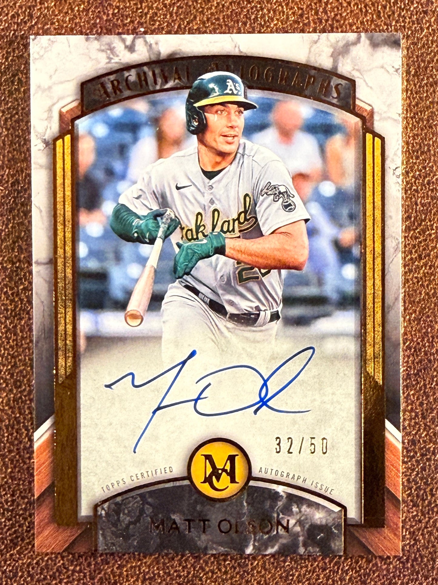 Matt Olson - 2022 Topps Museum Collection - COPPER Archival Autographs /50 - Athletics