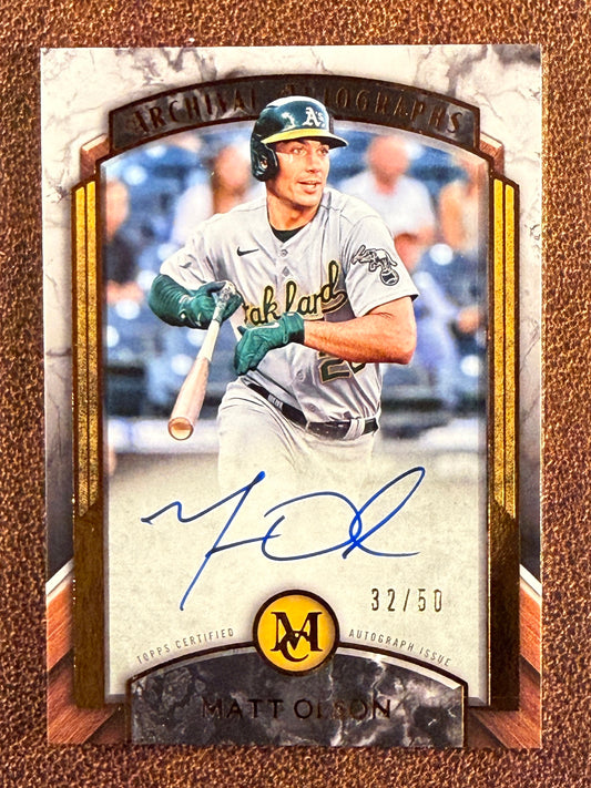 Matt Olson - 2022 Topps Museum Collection - COPPER Archival Autographs /50 - Athletics