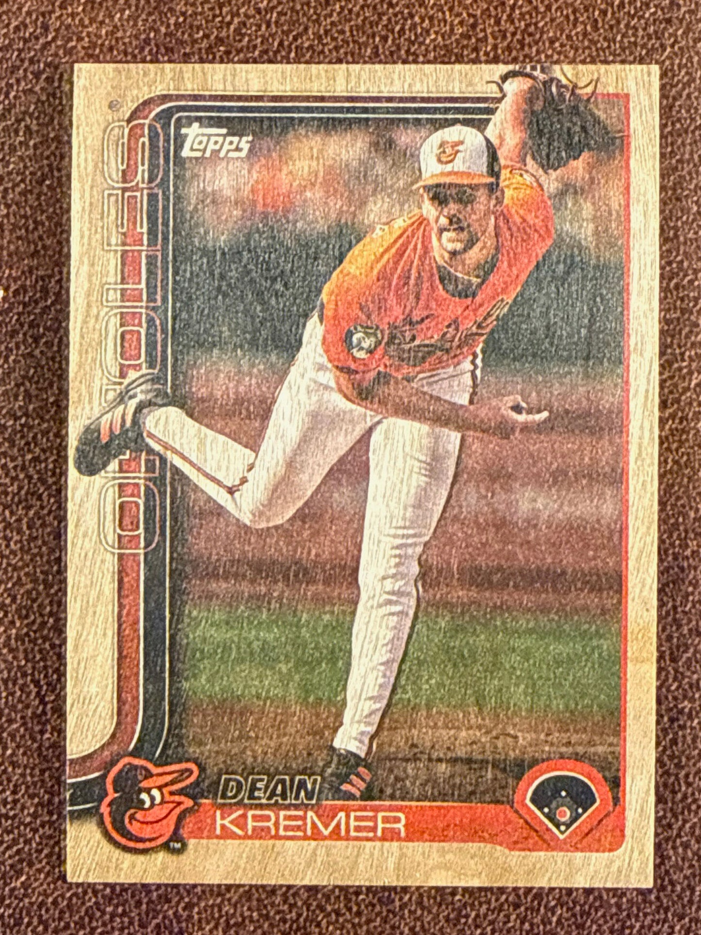 Dean Kremer - 2025 Topps Series 2 - Wood Parallel /25 - Orioles