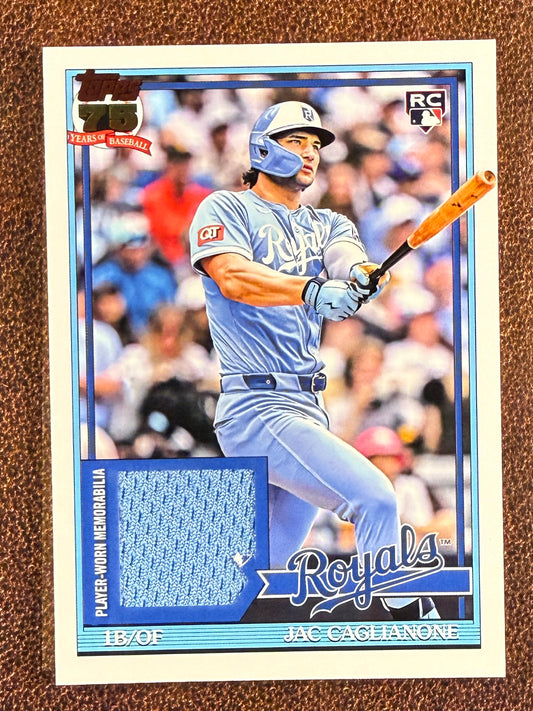 Jac Caglianone - 2026 Topps Series 1 - Rookie 1991 RELIC - Royals