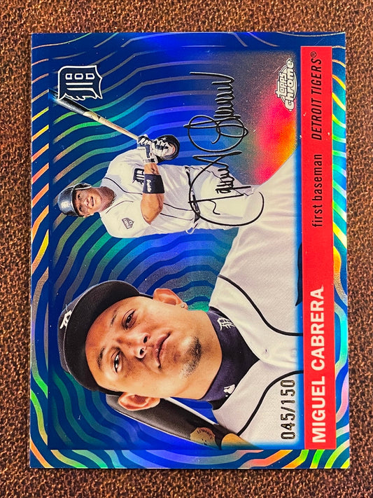 Miguel Cabrera - 2025 Topps Chrome Platinum - BLUE Vibrations Refractor /150 - Tigers