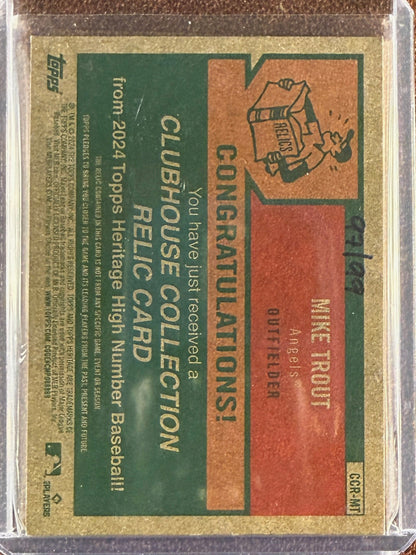 Mike Trout - 2024 Topps Heritage - Clubhouse Collection RELIC /50 (**edge whiting**) - Angels