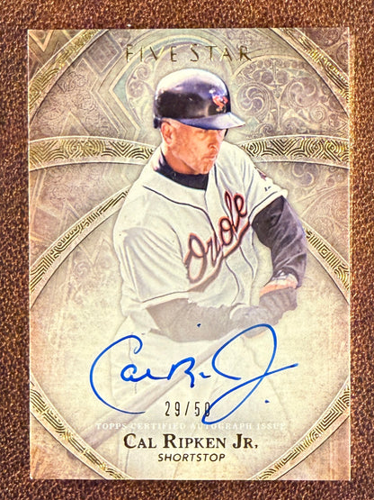 Cal Ripken Jr. - 2014 Topps Five Star - GOLD On Card AUTO /50 - Orioles