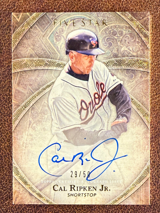 Cal Ripken Jr. - 2014 Topps Five Star - GOLD On Card AUTO /50 - Orioles