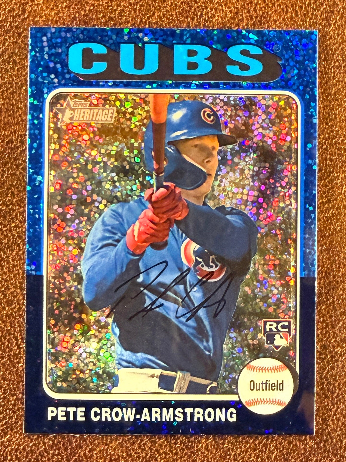 Pete Crow Armstrong - 2024 Topps Heritage - Rookie BLUE Sparkle Refractor - Cubs