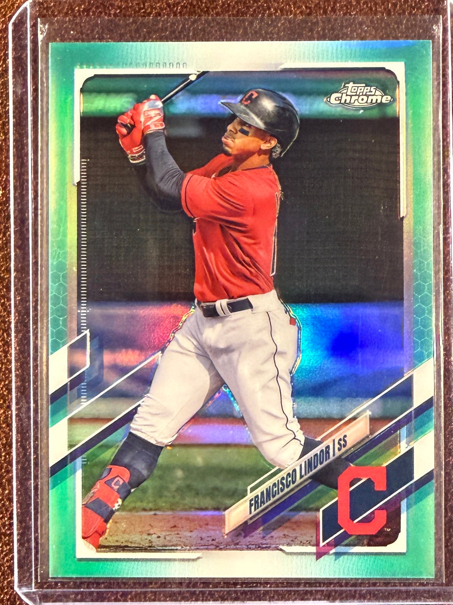 Franciso Lindor - 2021 Topps Chrome - AQUA /199 - Guardians