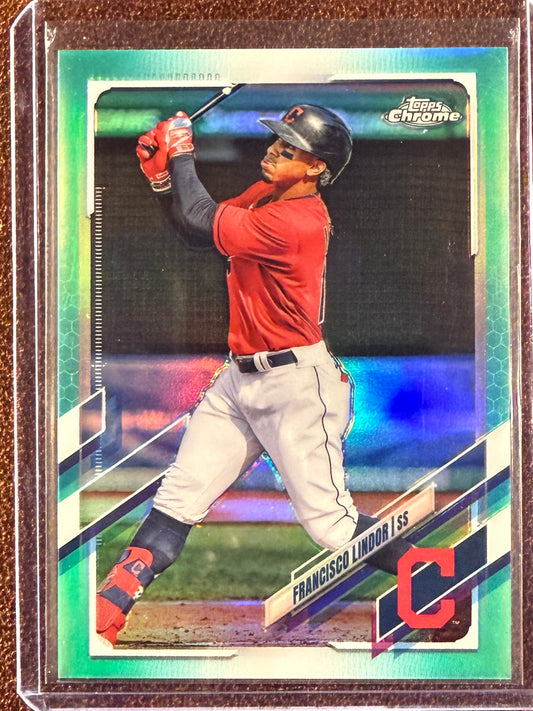 Franciso Lindor - 2021 Topps Chrome - AQUA /199 - Guardians