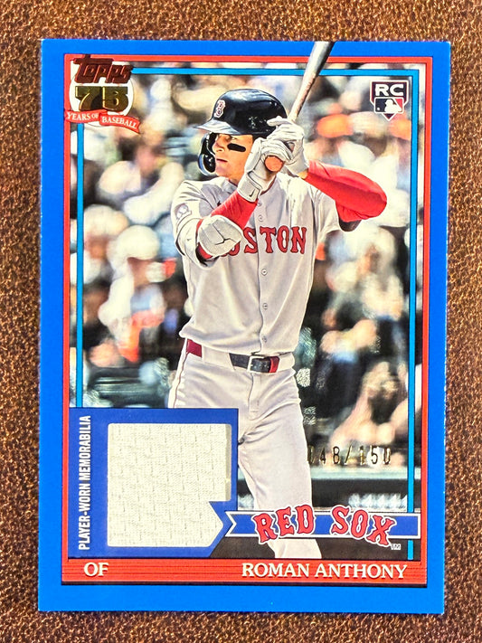 Roman Anthony - 2026 Topps Series 1 - Rookie BLUE 1991 RELIC /150 (*Slight Corner Whiting*) - Red Sox