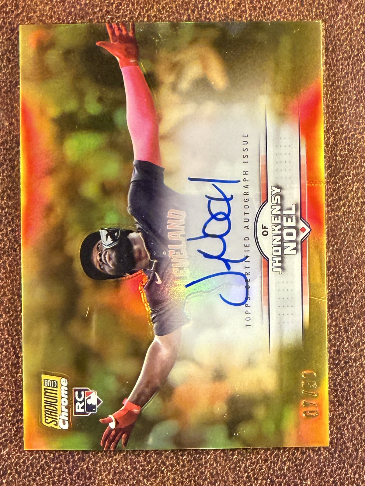 Jhonkensy Noel - 2025 Topps Stadium Club Chrome - GOLD AUTO /50 - Guardians