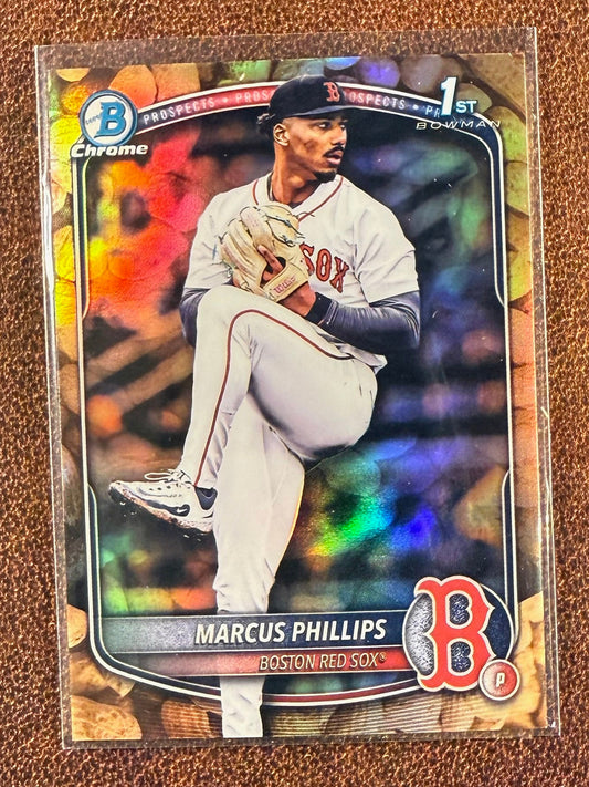 Marcus Phillips - 2025 Bowman Draft - 1st Bowman Peanut Refractor - Red Sox